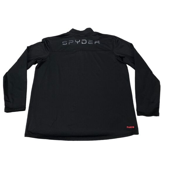 Spyder Active Shirt Men's Medium Black ProwB Long Sleeve Quarter Zip Pullover - Picture 2 of 16